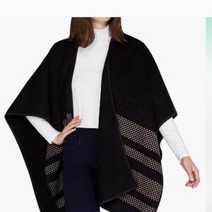 Ike Behar Reversible Fashion Wrap Black